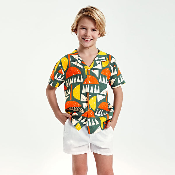 Bluemint peter printed çocuk gömlek