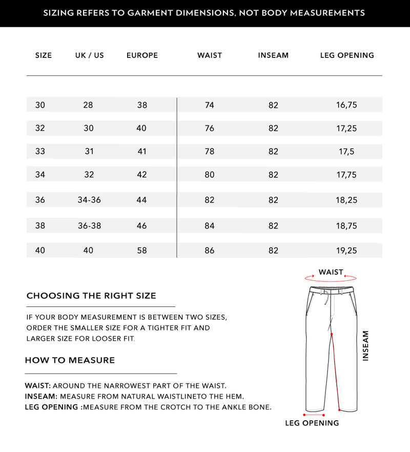 Size Chart 1