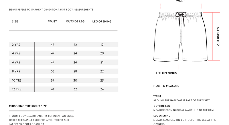 Size Chart 1