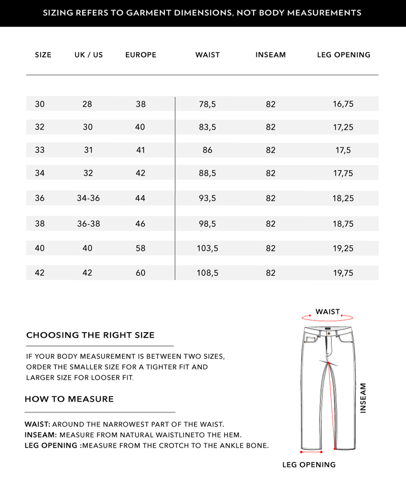 Size Chart 1