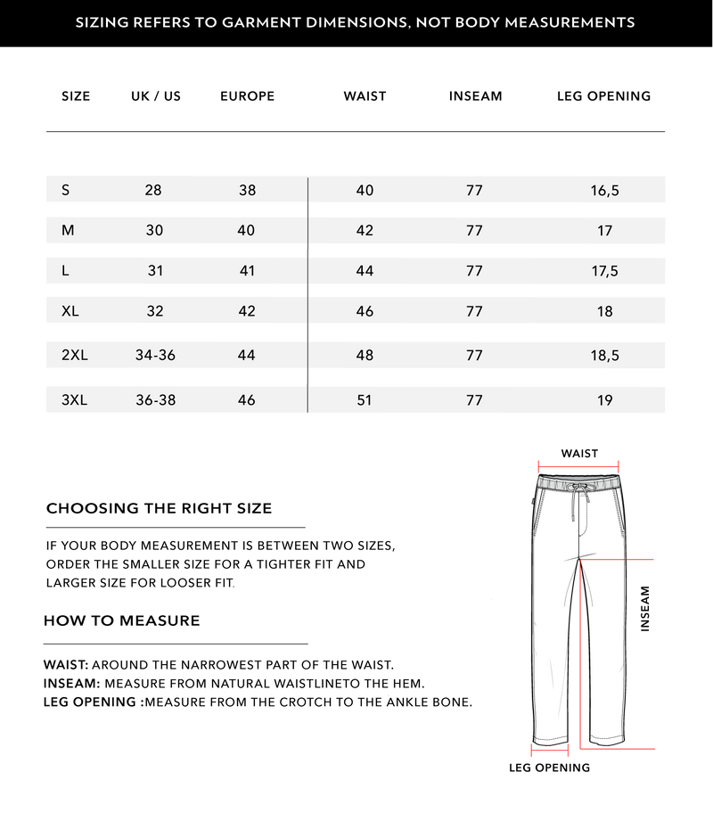 Size Chart 1