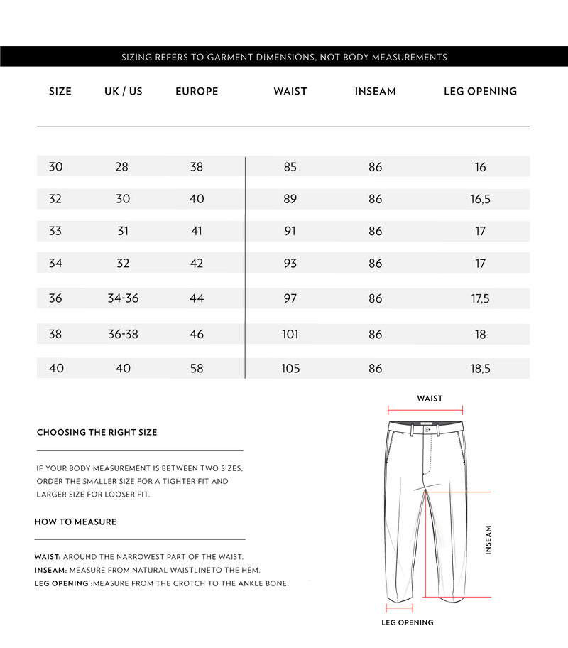 Size Chart 1