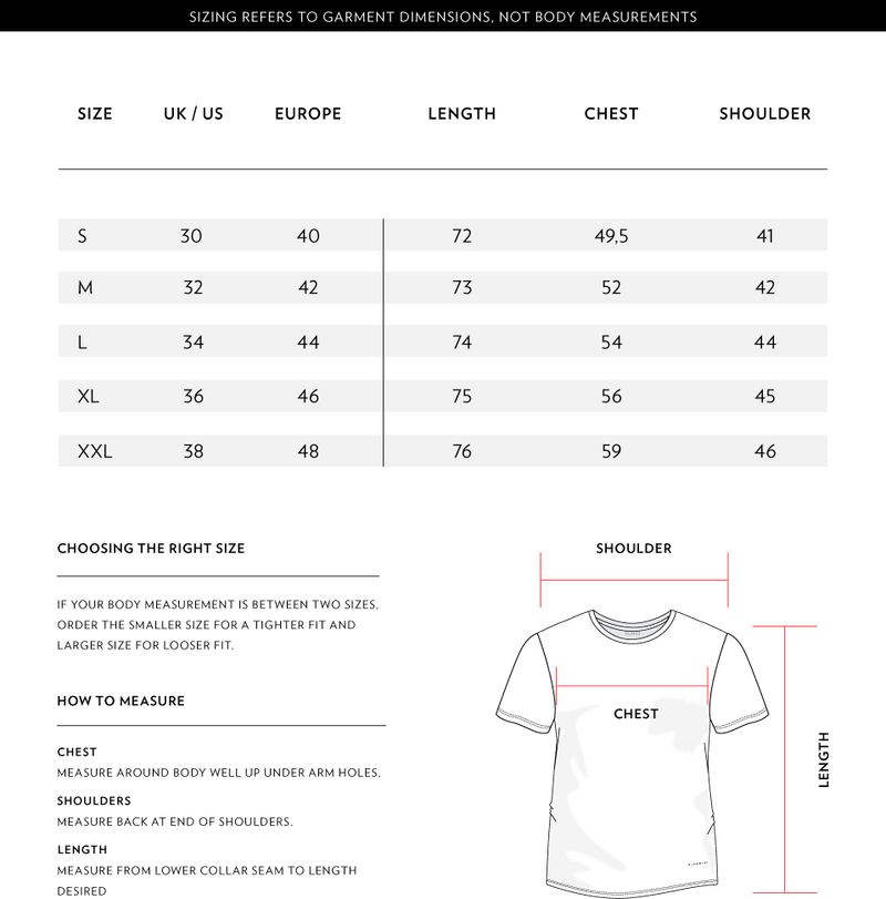 Size Chart 1