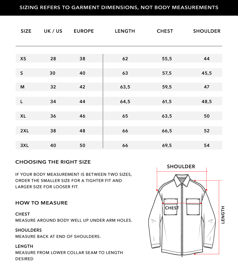 Size Chart 1