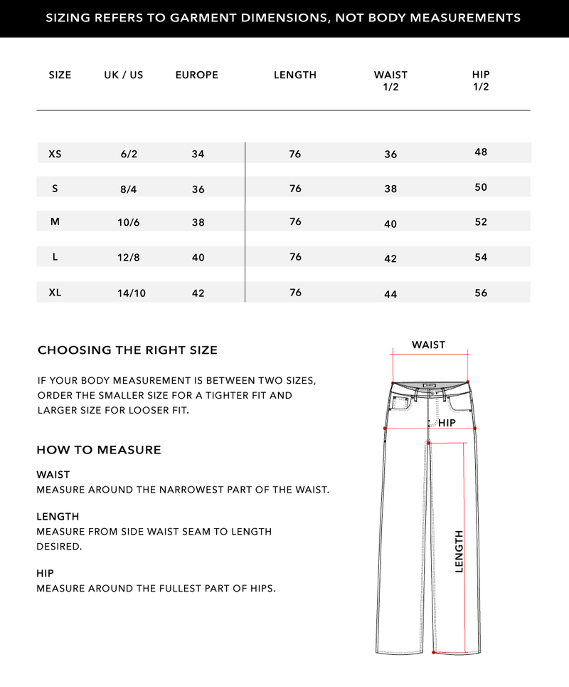 Size Chart 1