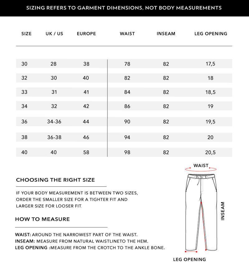 Size Chart 1
