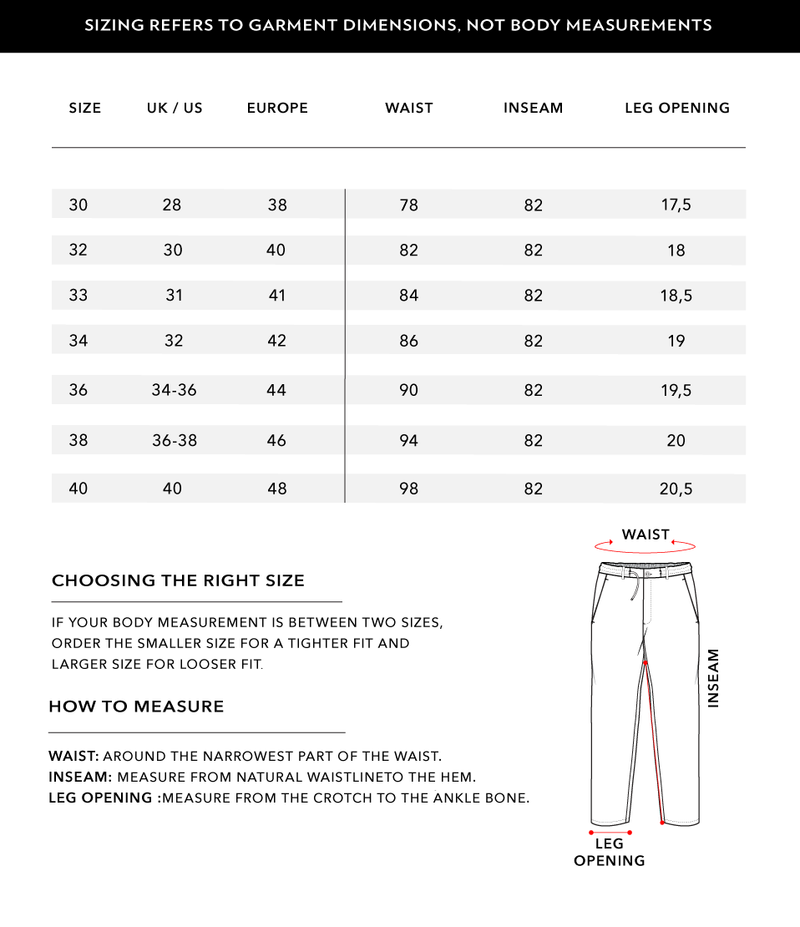 Size Chart 1