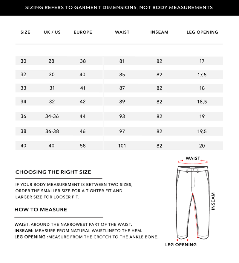 Size Chart 1