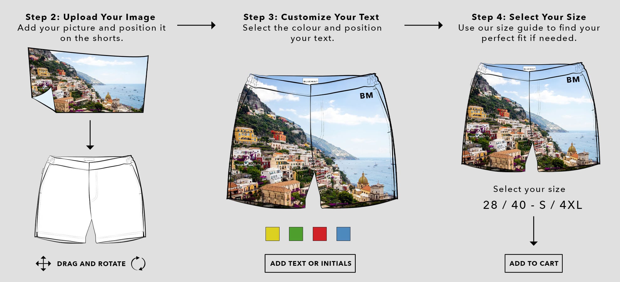 customised swim shorts