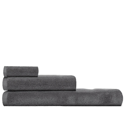 BM TOWEL SET DARK GREY