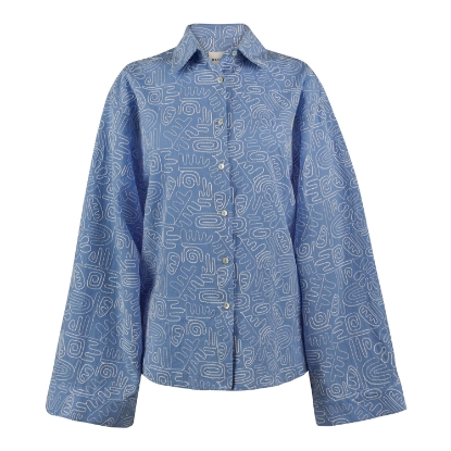 DAPHNE CHAMBRAY BLUE EMBROIDERY