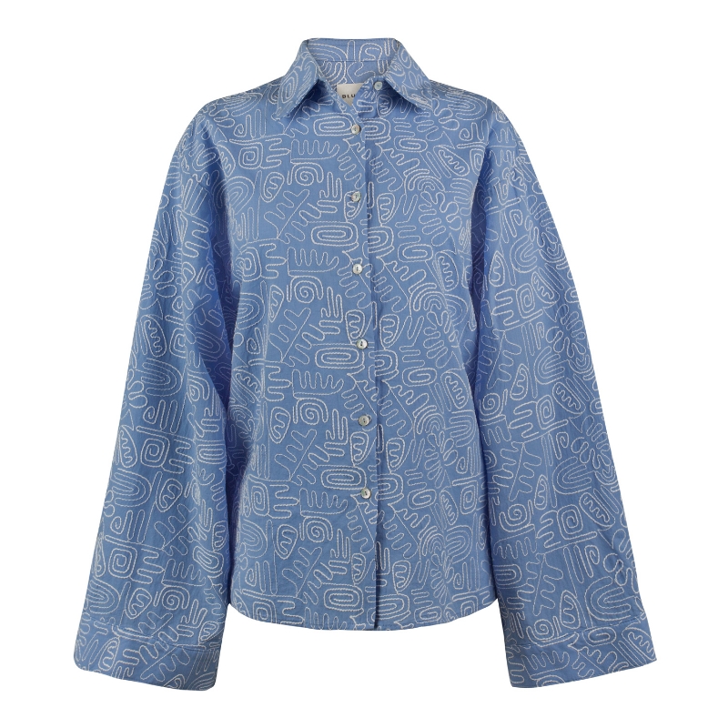 DAPHNE CHAMBRAY BLUE EMBROIDERY