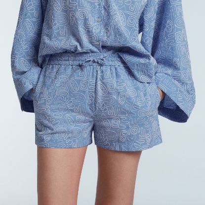 DIANE CHAMBRAY BLUE EMBROIDERY	