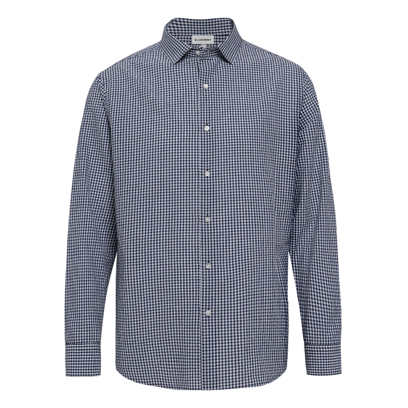 LUCA CRINKLED BLUE CHECKED