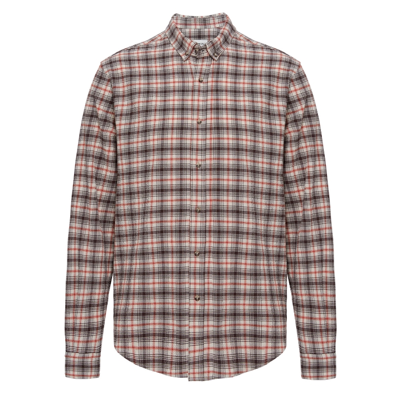 MALCOLM CRINKLED BROWN CHECKED