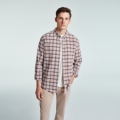 MALCOLM CRINKLED BROWN CHECKED