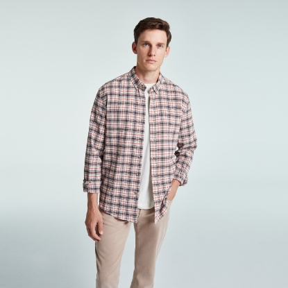 MALCOLM CRINKLED BROWN CHECKED